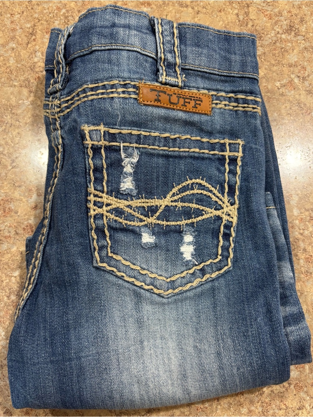 Cowgirl Tuff Women’s Blue Skinny Jeans with Contrast Stitching